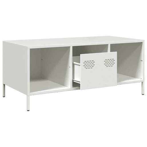Mesa de Centro, Mesa baixa, 101,5x50x43,5 cm aço laminado a frio branco