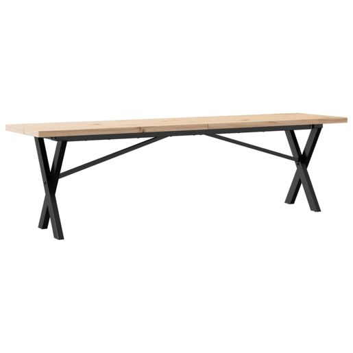 Mesa de Centro, Mesa baixa, estrutura em X 160x40x45,5cm pinhoaço