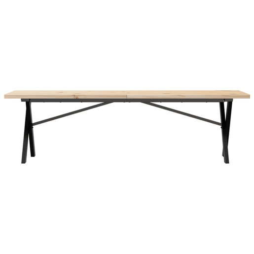 Mesa de Centro, Mesa baixa, estrutura em X 160x40x45,5cm pinhoaço