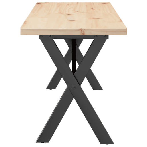 Mesa de Centro, Mesa baixa, estrutura em X 160x40x45,5cm pinhoaço