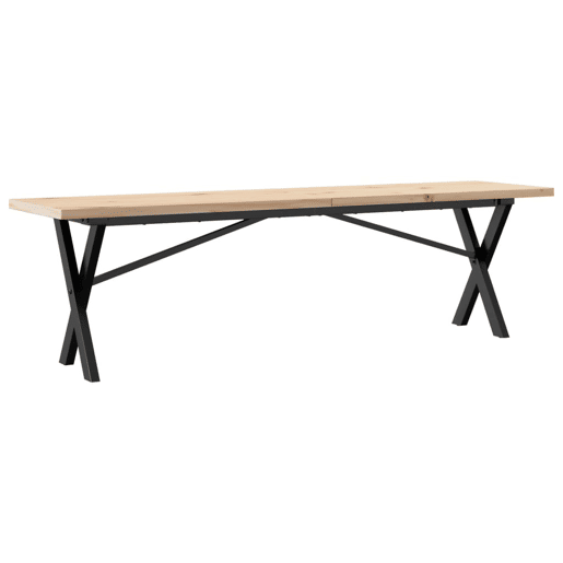 Mesa de Centro, Mesa baixa, estrutura em X 160x40x45,5cm pinhoaço
