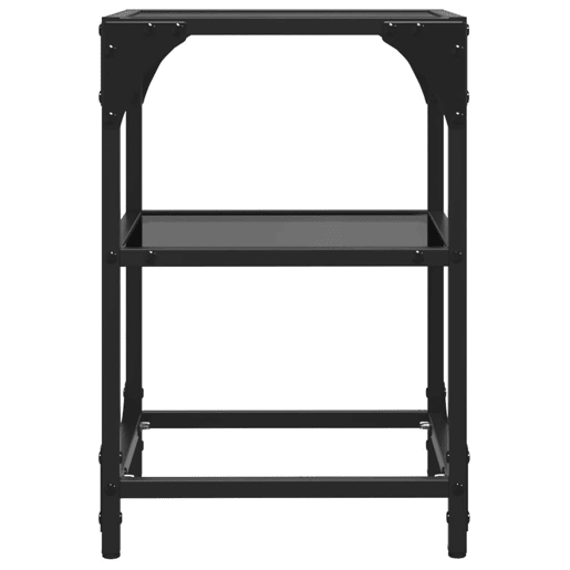 2pcs Mesas de centro, Mesas baixas c tampo em vidro preto 30x30x45 cm aço 2pcs Mesas de centro, Mesas baixas c tampo em vidro preto 30x30x45 cm aço