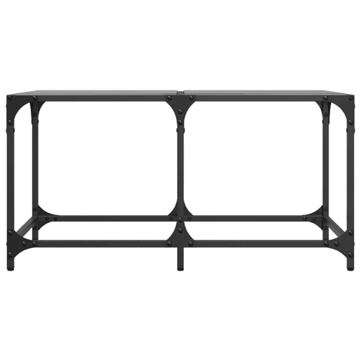 Mesa de Centro, Mesa baixa com topo em vidro preto 78,5x40x40 cm aço Mesa de Centro, Mesa baixa com topo em vidro preto 78,5x40x40 cm aço