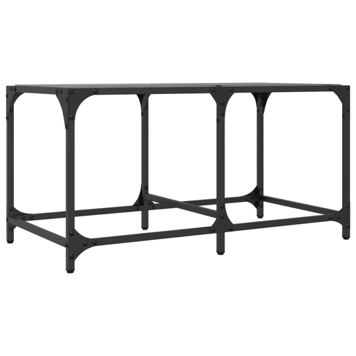 Mesa de Centro, Mesa baixa com topo em vidro preto 78,5x40x40 cm aço Mesa de Centro, Mesa baixa com topo em vidro preto 78,5x40x40 cm aço