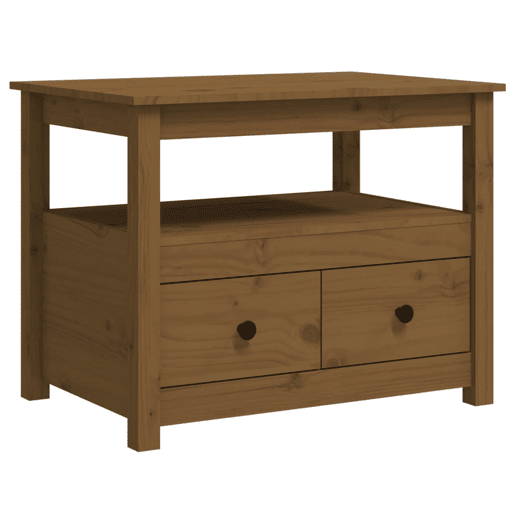 Mesa de Centro, Mesa baixa, 71x49x55 cm pinho maciço castanho mel