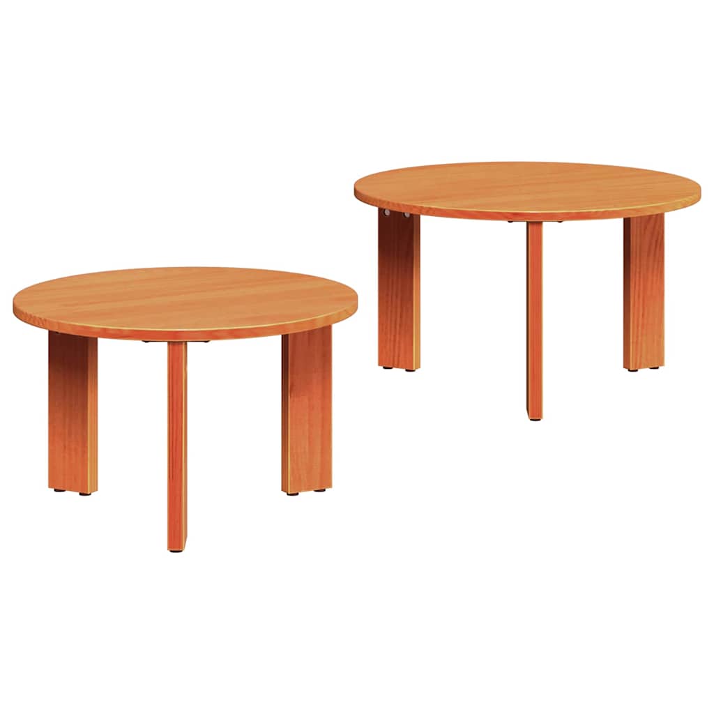2 uds Mesas de Centro - Mesas de Café 47x47 Marrón