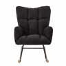 Poltrona de balanço 69×89×101 cm - poltrona relax versátil, design escandinavo, base em madeira e estrutura metálica - cinzento escuro