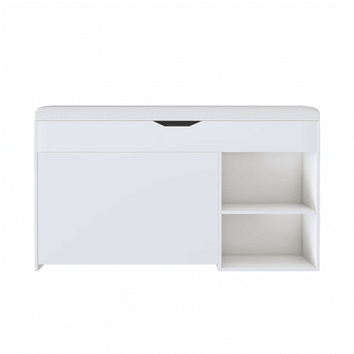 Banco para sapatos 100 x 30 x 52 cm - Design moderno e minimalista, com compartimento oculto - Branco