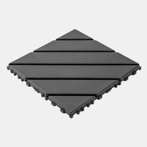 Ladrilhos de plástico encaixáveis para terraço, 30 x 30 cm, 44 peças - impermeáveis, para uso interior e exterior, resistentes a todas as condições meteorológicas, para terraços, piscinas, varandas e jardins - cinzento escuro
