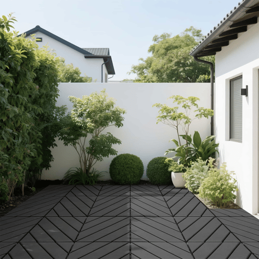 Ladrilhos de plástico encaixáveis para terraço, 30 x 30 cm, 44 peças - impermeáveis, para uso interior e exterior, resistentes a todas as condições meteorológicas, para terraços, piscinas, varandas e jardins - cinzento escuro