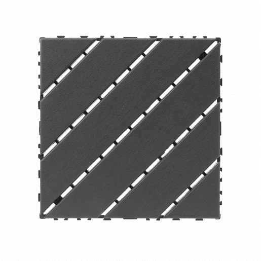 Ladrilhos de plástico encaixáveis para terraço, 30 x 30 cm, 44 peças - impermeáveis, para uso interior e exterior, resistentes a todas as condições meteorológicas, para terraços, piscinas, varandas e jardins - cinzento escuro