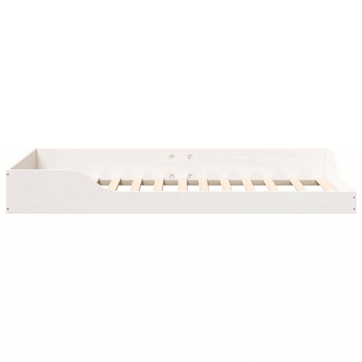 Estrutura de cama de solteiro para adultos - Branco 75 x 190 cm Madeira de Pinheiro Sólida