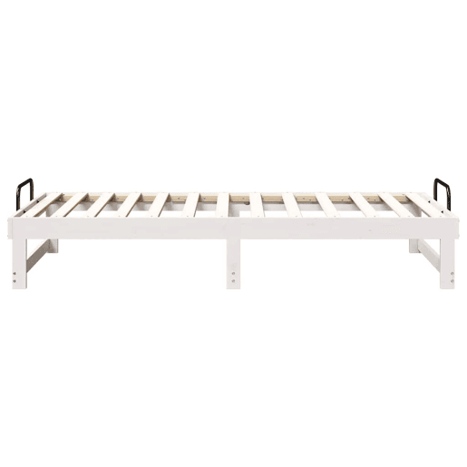 Estrutura de cama de solteiro para adultos - Branco 90 x 200 cm Madeira de Pinheiro Sólida