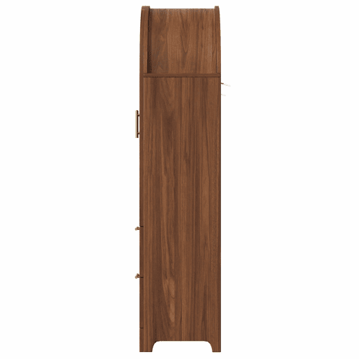 Vitrine-biblioteca 175 x 80 x 40 cm - Arco Montmartre, 2 gavetas, prateleiras ajustáveis, design retro - Nogueira