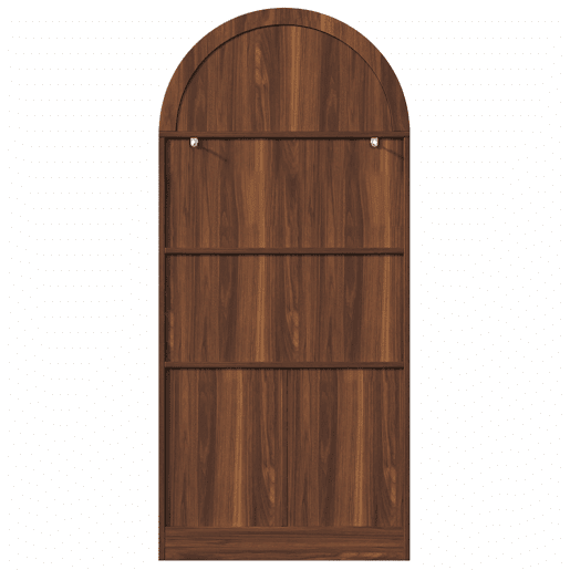 Vitrine-livraria 175 x 80 x 40 cm - design retro com 2 arcos Montmartre, 2 gavetas e prateleiras ajustáveis - nogueira