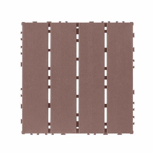 Ladrilhos de plástico encaixáveis para terraço 30 x 30 cm - 44 peças, impermeáveis, para uso interior e exterior, adequados para todas as condições meteorológicas, sistema modular de encaixe - vermelho e castanho