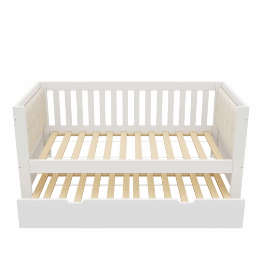 Cama embutida 90x200 cm - design compacto, madeira, base incluída, montagem fácil - branca