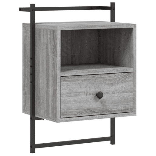 Soluna Home - Mesas de cabeceira Madeira trabalhada e metal 2 piezas 40 x 30 x 61 cm
