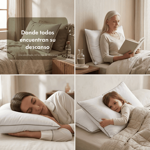 Pack 2 Travesseiros 70cm Don Algodón em fibra e viscoelástica com capa amovível