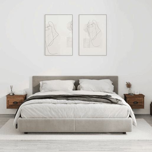 Soluna Home - Mesas de cabeceira Madeira 2 piezas 41,5 x 36 x 28 cm