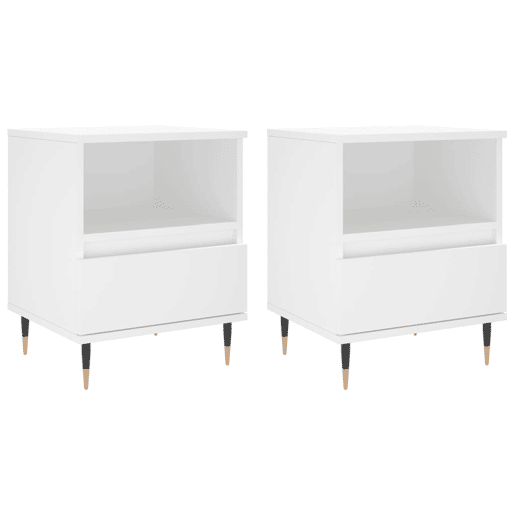 Soluna Home - Mesas de cabeceira Madeira trabalhada e metal 2 piezas 40 x 35 x 50 cm
