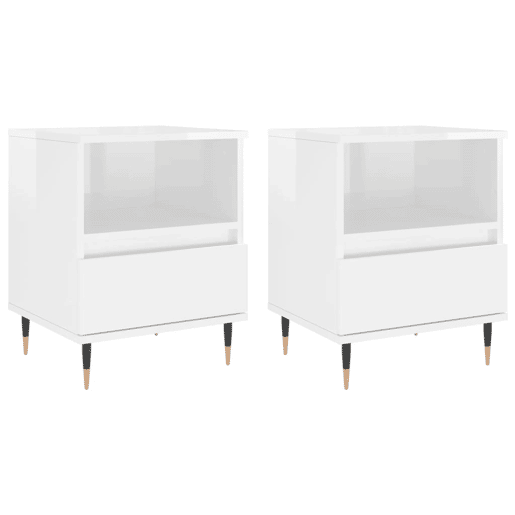 Soluna Home - Mesas de cabeceira Madeira trabalhada e metal 2 piezas 40 x 35 x 50 cm