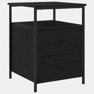 Soluna Home - Mesitas De Noche Madera Negro Madera 34 x 35,5 x 50 cm