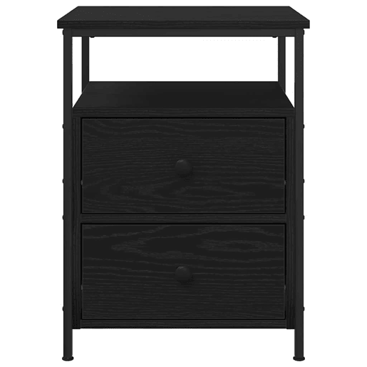 Soluna Home - Mesitas De Noche Madera Negro Madera 34 x 35,5 x 50 cm