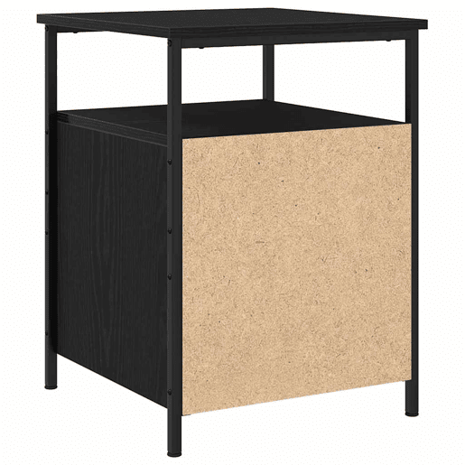 Soluna Home - Mesitas De Noche Madera Negro Madera 34 x 35,5 x 50 cm