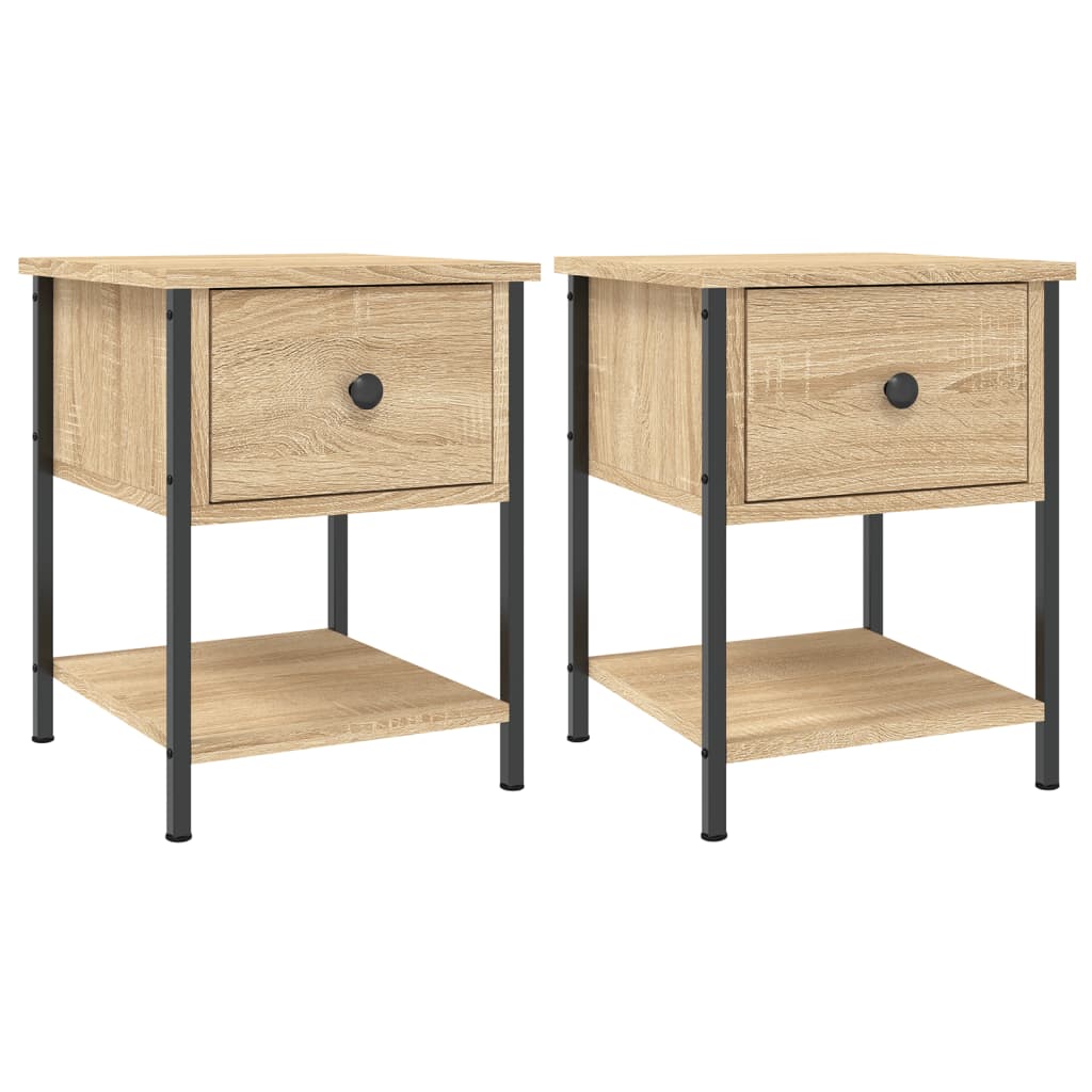 Soluna home - set de 2 mesitas de noche madera maciza buffalo 36