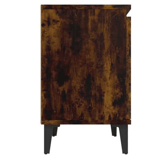 Soluna Home - Mesas de cabeceira Madeira trabalhada e metal 2 piezas 40 x 30 x 50 cm