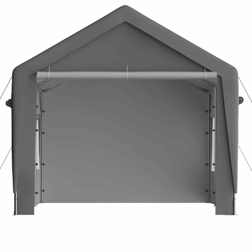Tenda garagem 3x6 m - Inverno, com janela enrolável, laterais e teto removíveis - Cinza
