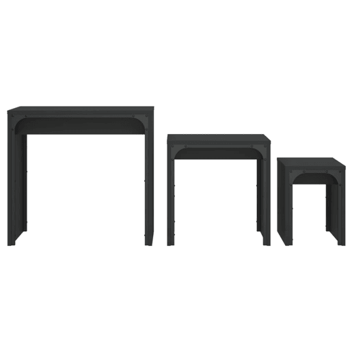 3 pcs Mesas de Centro - Mesas baixas de encastrar derivados de madeira preto 3 pcs Mesas de Centro - Mesas baixas de encastrar derivados de madeira preto