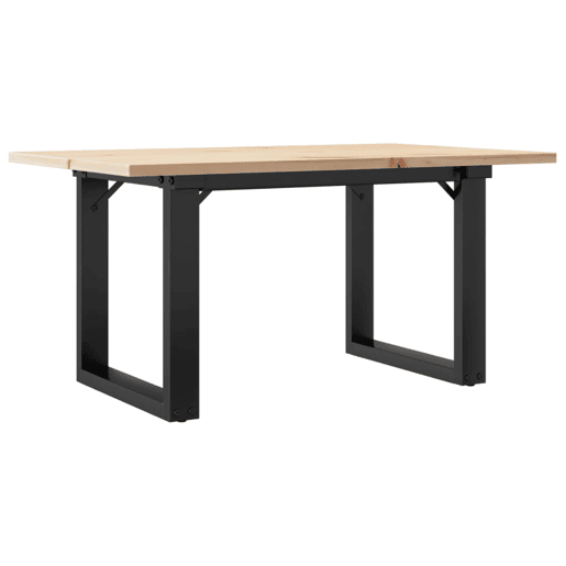 Mesa de Centro, Mesa baixa, estrutura em O 80x50x40 cm pinho e aço