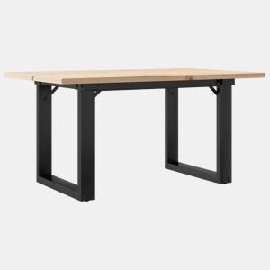 Mesa de Centro, Mesa baixa, estrutura em O 80x50x40 cm pinho e aço