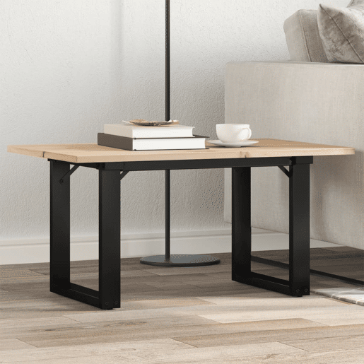 Mesa de Centro, Mesa baixa, estrutura em O 80x50x40 cm pinho e aço