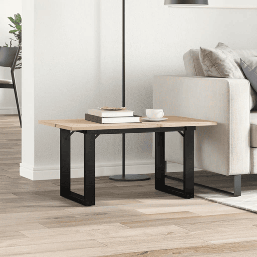Mesa de Centro, Mesa baixa, estrutura em O 80x50x40 cm pinho e aço