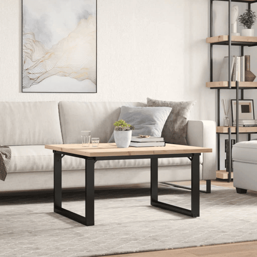 Mesa de Centro, Mesa baixa, estrutura em O 90x90x45,5 cm pinhoaço
