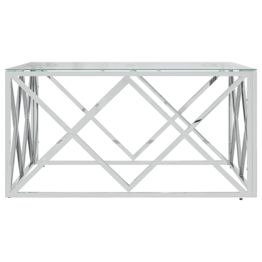 Mesa de Centro, Mesa baixa, 80x80x40 cm aço inoxidável e vidro Mesa de Centro, Mesa baixa, 80x80x40 cm aço inoxidável e vidro