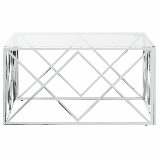 Mesa de Centro, Mesa baixa, 80x80x40 cm aço inoxidável e vidro Mesa de Centro, Mesa baixa, 80x80x40 cm aço inoxidável e vidro