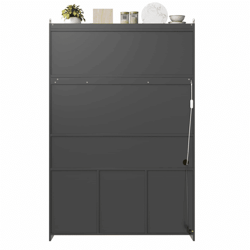 Armário alto de cozinha 120 x 40 x 181,7 cm - com porta USB, arrumação multifuncional, ampla superfície de trabalho, portas de vidro e iluminação LED - preto Armário alto de cozinha 120 x 40 x 181,7 cm - com porta USB, arrumação multifuncional, ampla superfície de trabalho, portas de vidro e iluminação LED - preto
