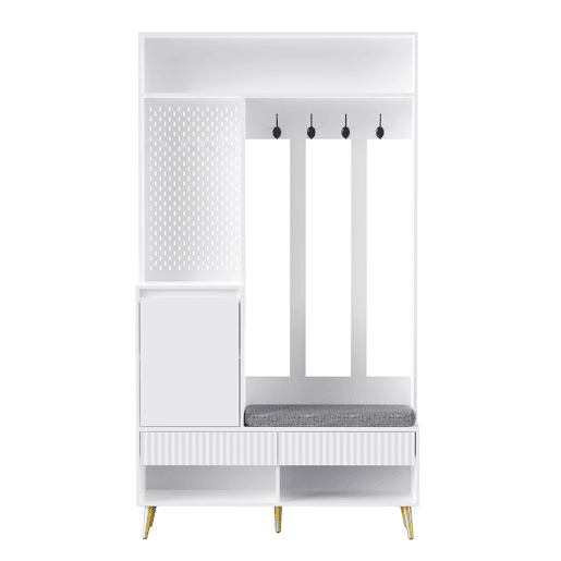 Móvel de entrada de mdf com sapateira,branco