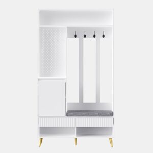 Móvel de entrada de mdf com sapateira,branco