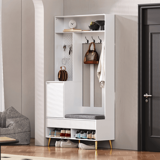 Móvel de entrada de mdf com sapateira,branco