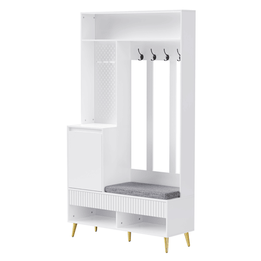 Móvel de entrada de mdf com sapateira,branco