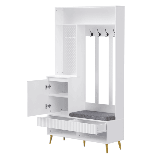 Móvel de entrada de mdf com sapateira,branco