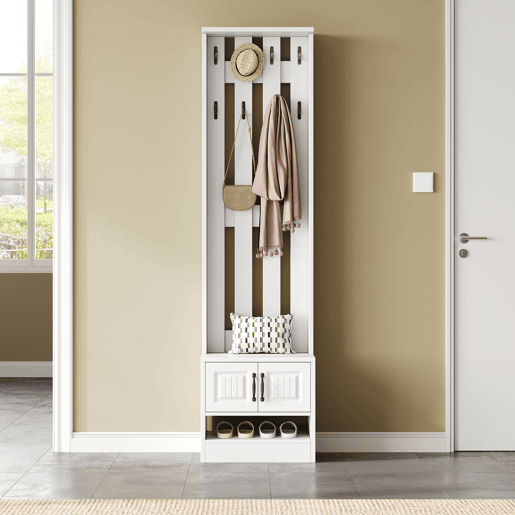 Móvel de entrada de painel de partículas com sapateira,branco