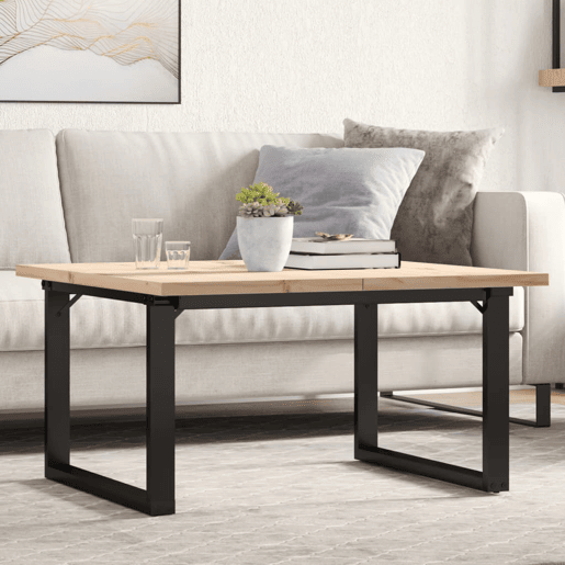 Mesa de Centro, Mesa baixa, estrutura em O 80x80x45,5 cm pinhoaço