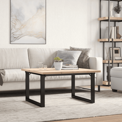 Mesa de Centro, Mesa baixa, estrutura em O 80x80x45,5 cm pinhoaço