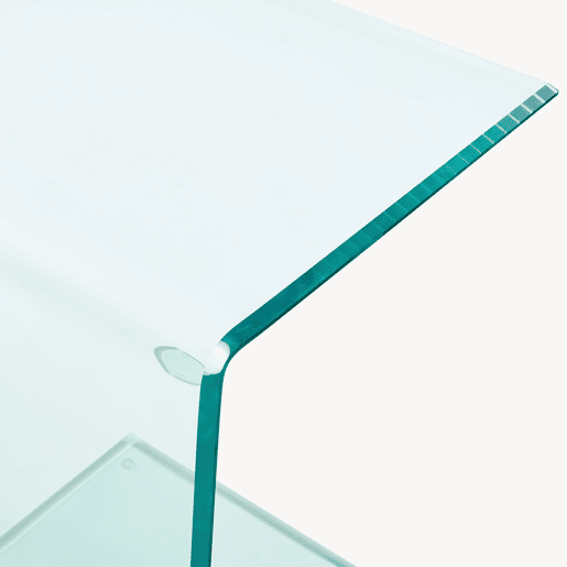 Mesa de apoio Trölmapilu em forma de C vidro 60x40x40cm - Transparente en.casa